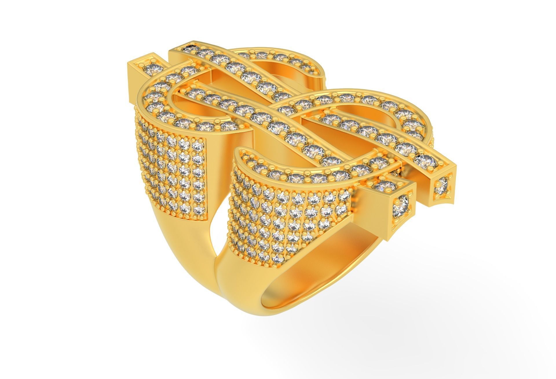 Dollar Sign Ring 3D print model_1