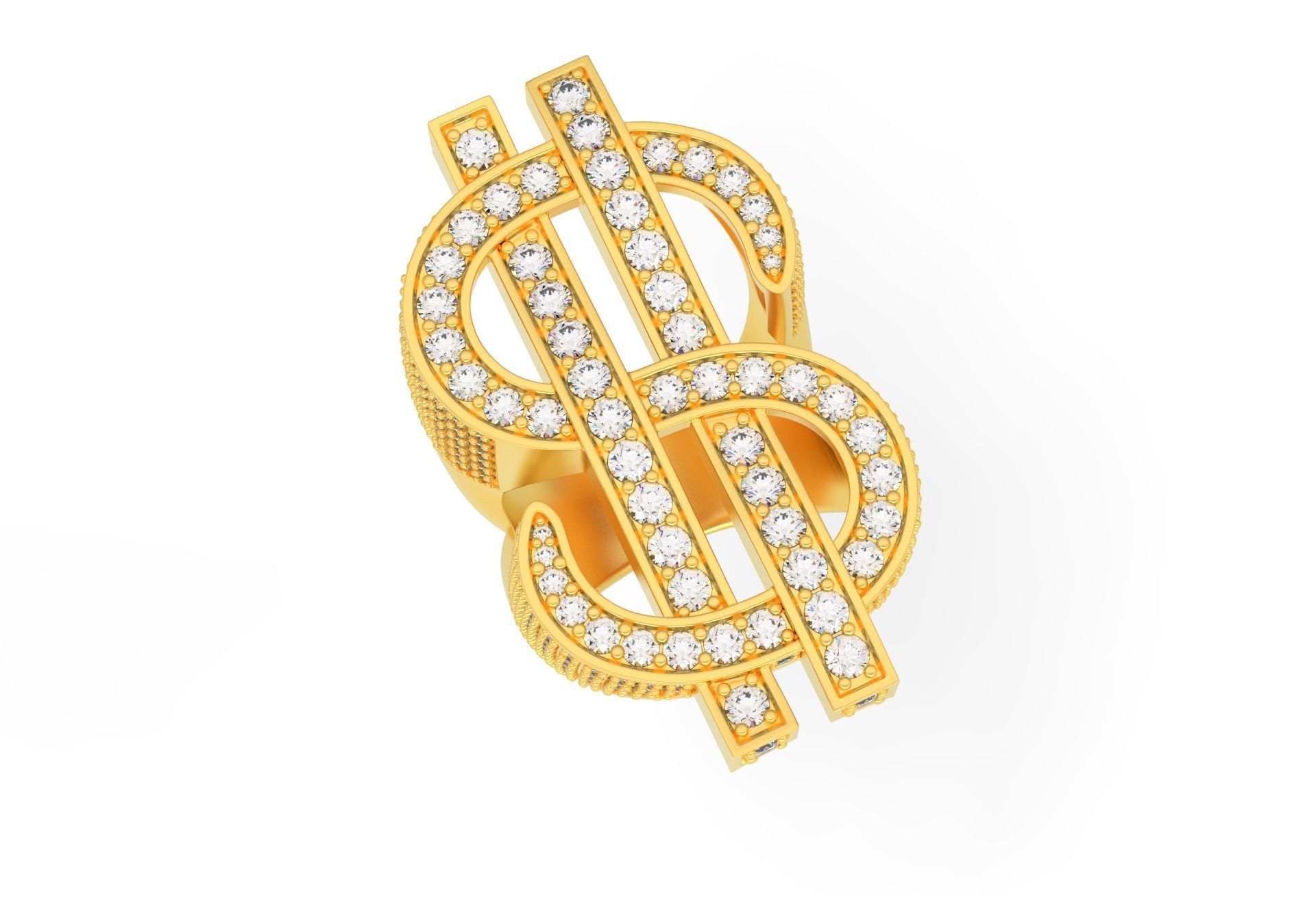 Dollar Sign Ring 3D print model_2