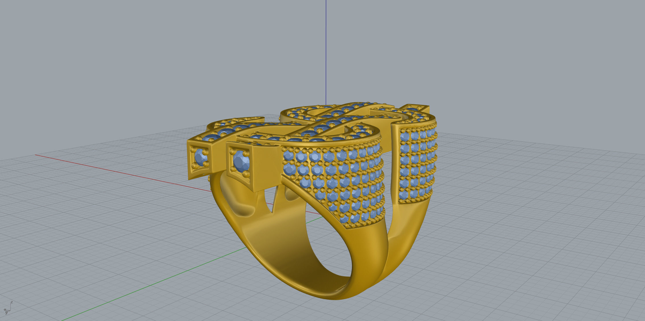Dollar Sign Ring 3D print model_6