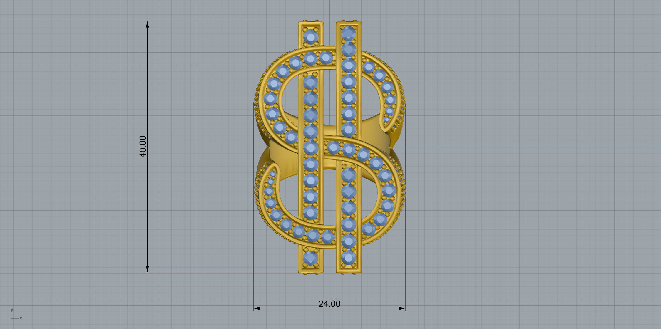 Dollar Sign Ring 3D print model_10