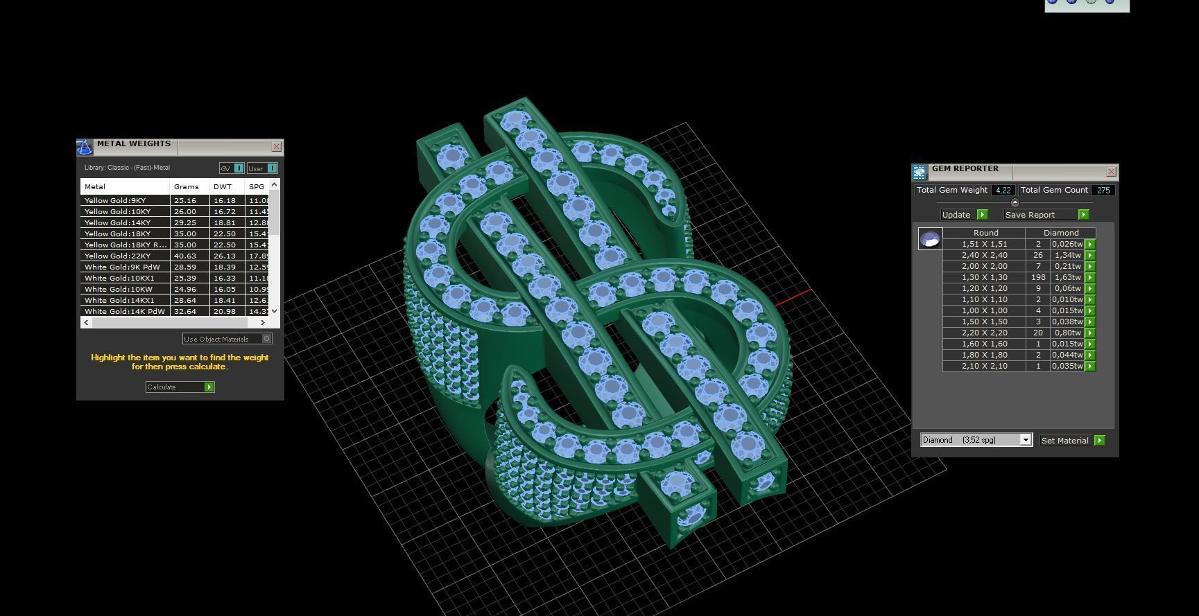 Dollar Sign Ring 3D print model_12