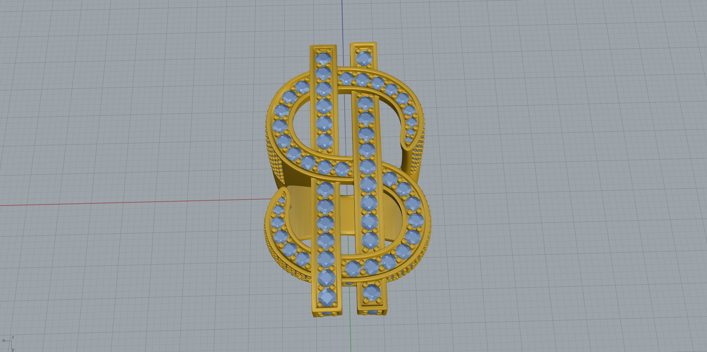 Dollar Sign Ring 3D print model_9