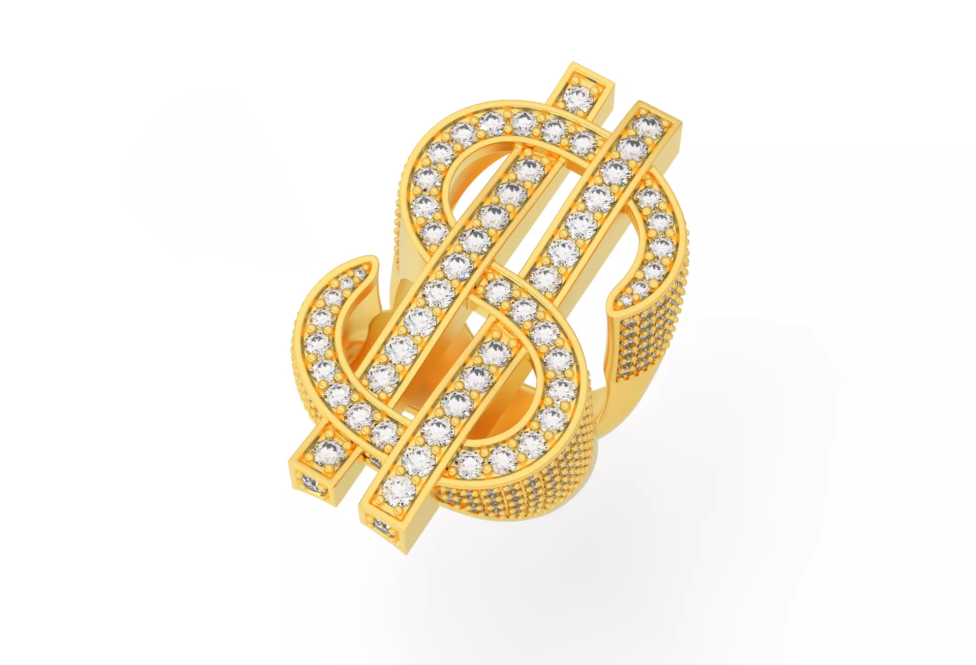 Dollar Sign Ring 3D print model_0