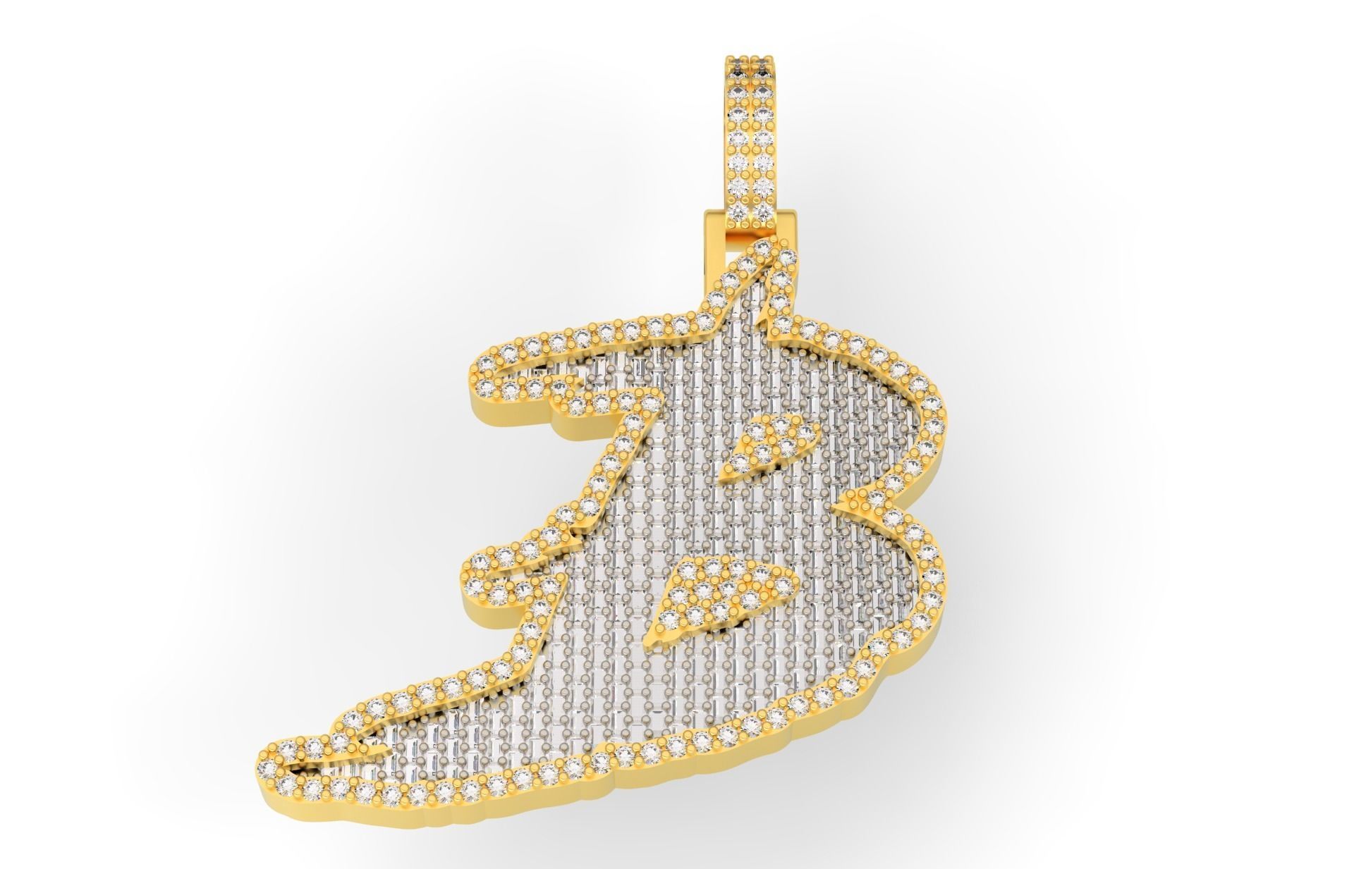 B PAVE LETTER FONT 2 Options 3D print model_1