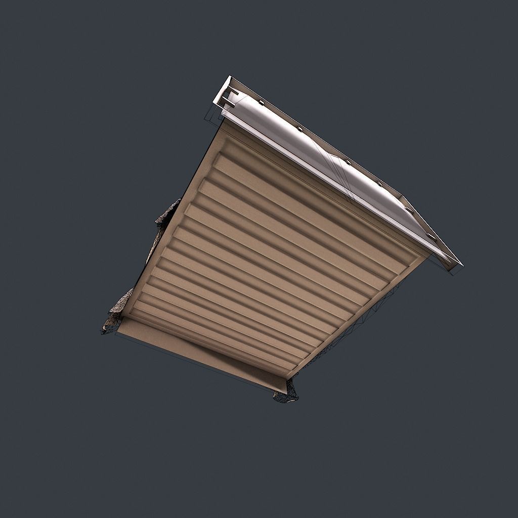 Retro Bed Low-poly 3D model_18