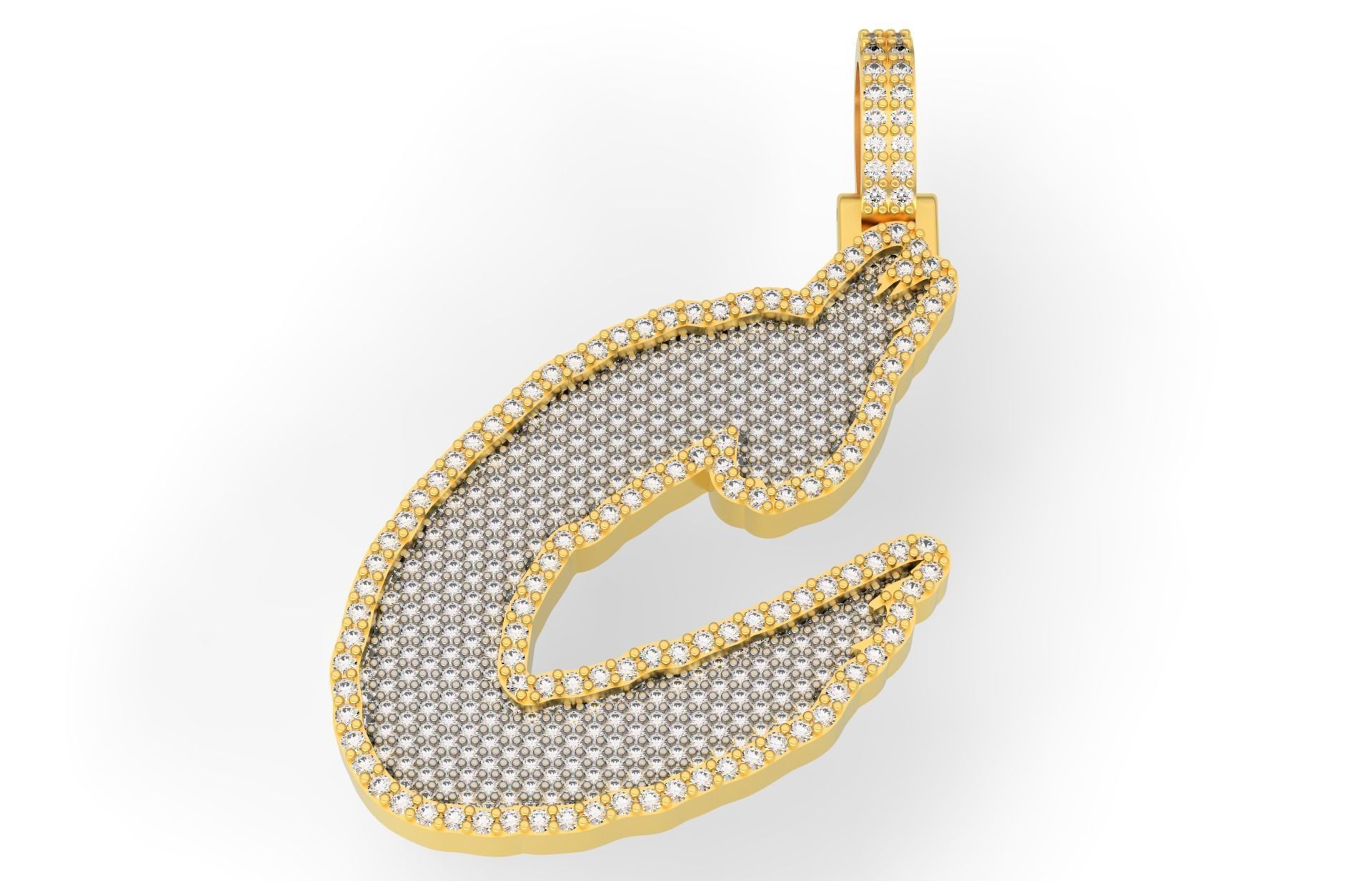 C PAVE LETTER FONT 2 Options 3D print model_1