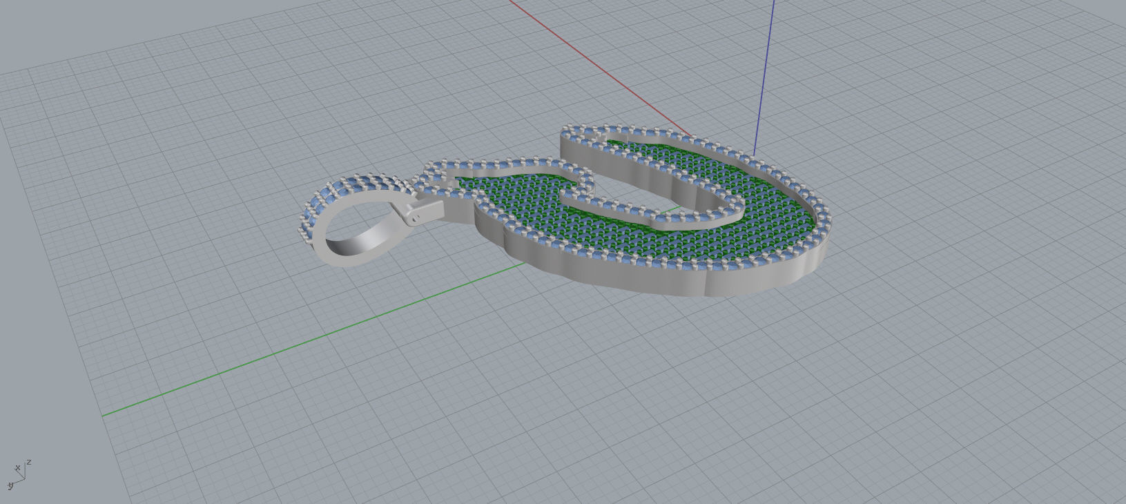 C PAVE LETTER FONT 2 Options 3D print model_11