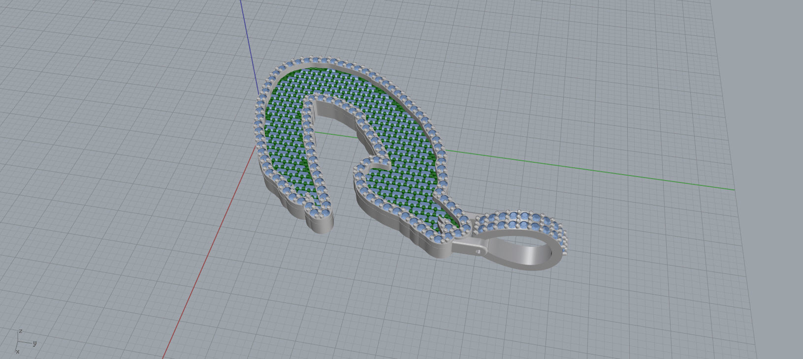 C PAVE LETTER FONT 2 Options 3D print model_9