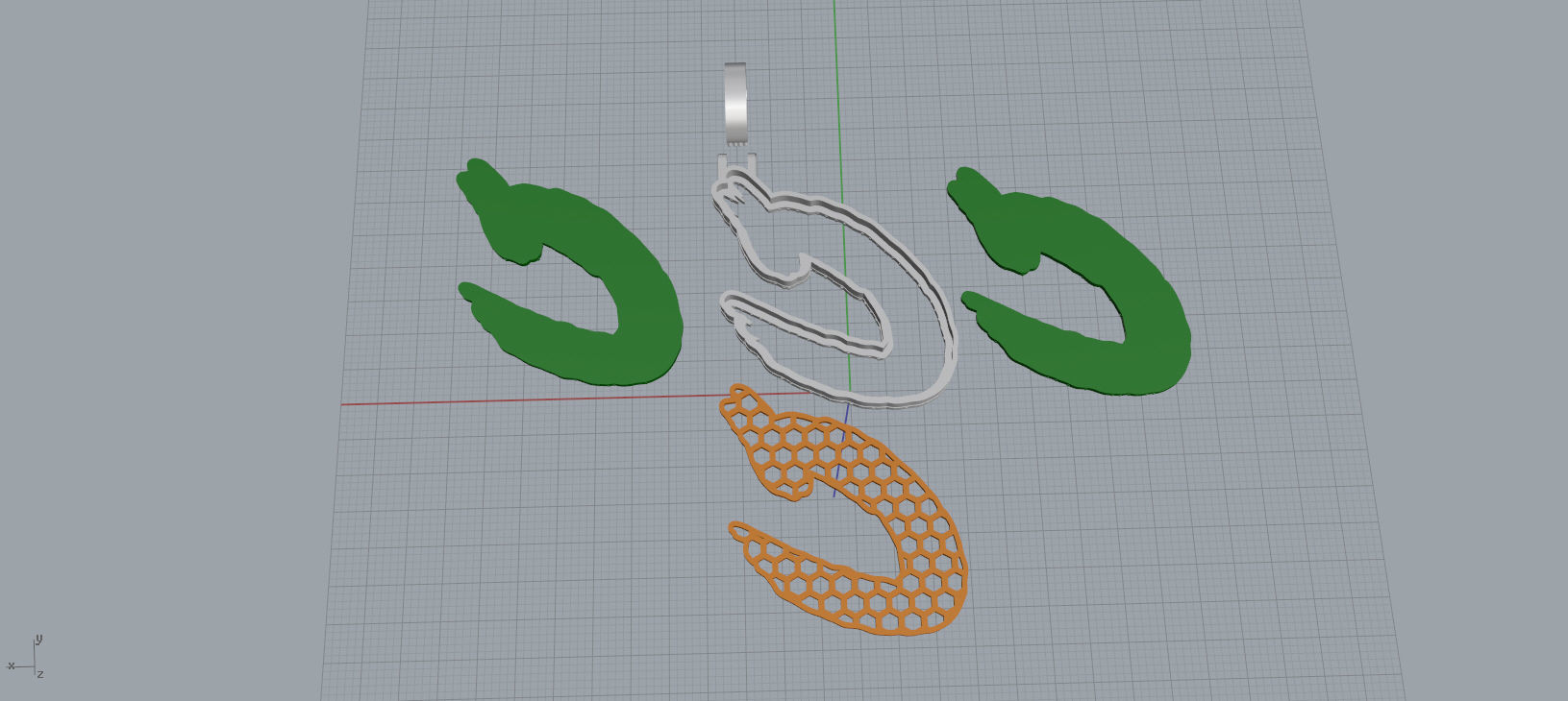 C PAVE LETTER FONT 2 Options 3D print model_14