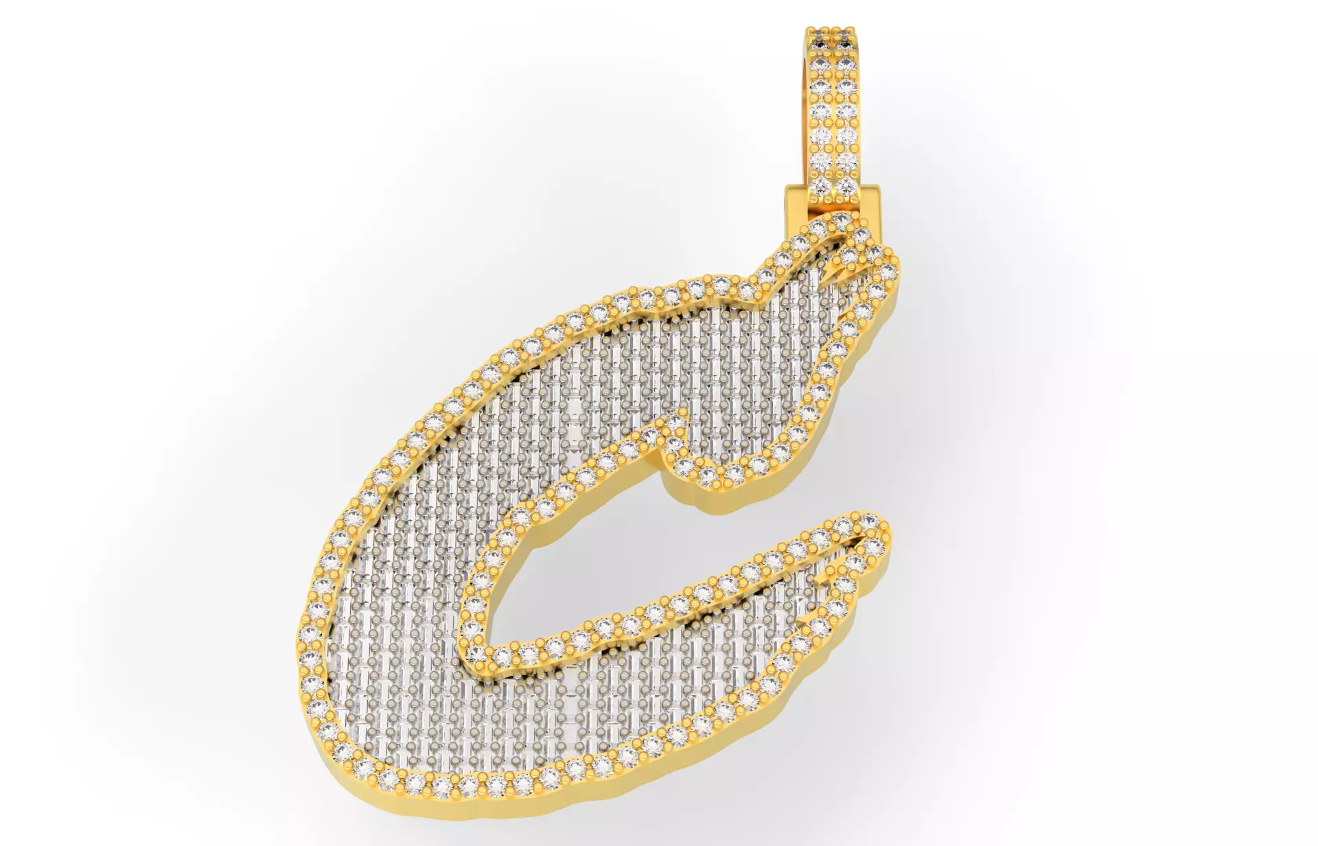 C PAVE LETTER FONT 2 Options 3D print model_0