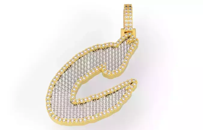 C PAVE LETTER FONT 2 Options 3D print model