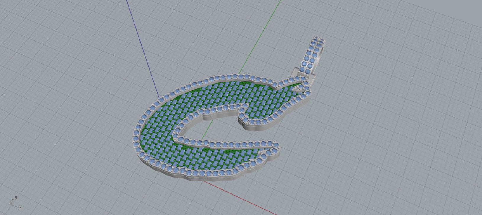 C PAVE LETTER FONT 2 Options 3D print model_8