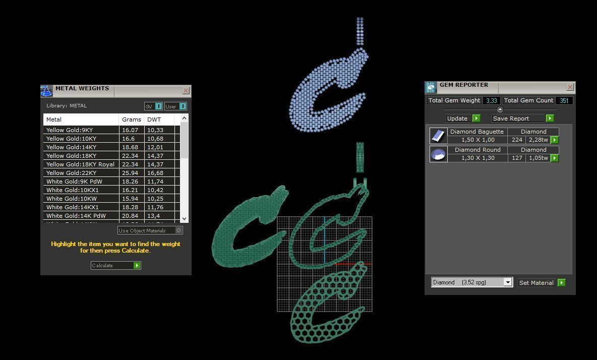 C PAVE LETTER FONT 2 Options 3D print model_5