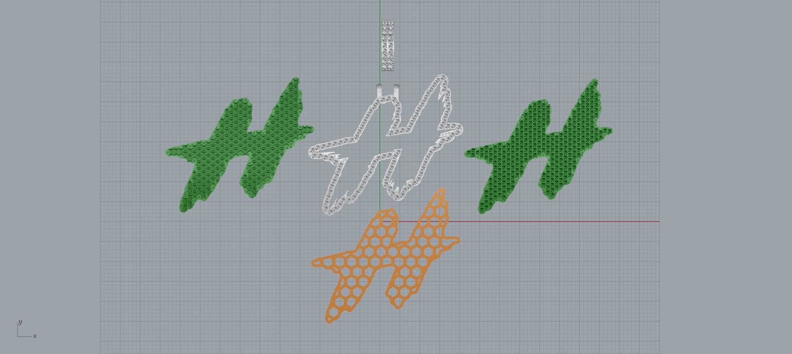 H PAVE LETTER FONT 2 Options 3D print model_13