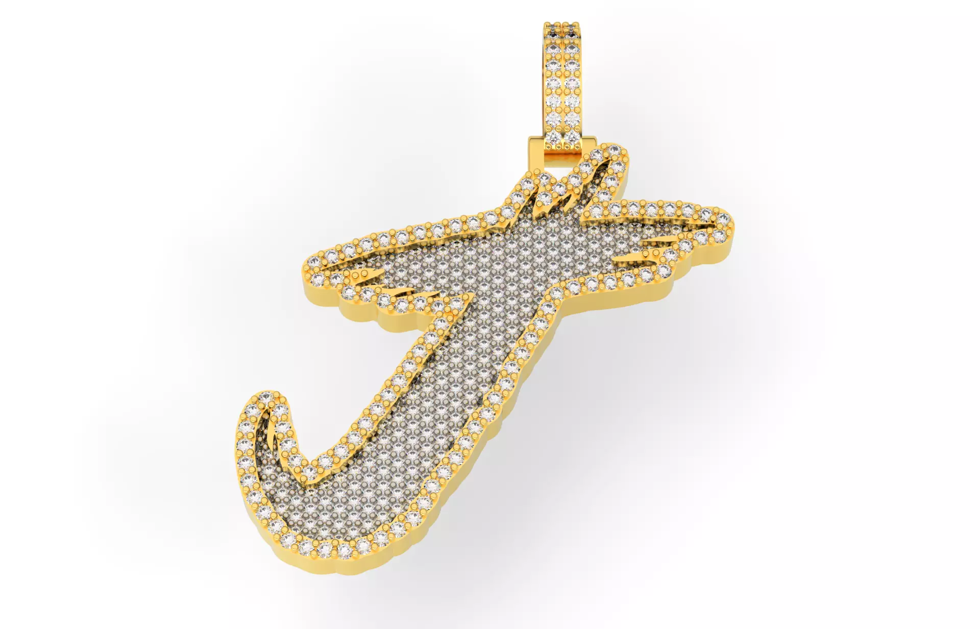 J PAVE LETTER FONT 2 Options 3D print model_0