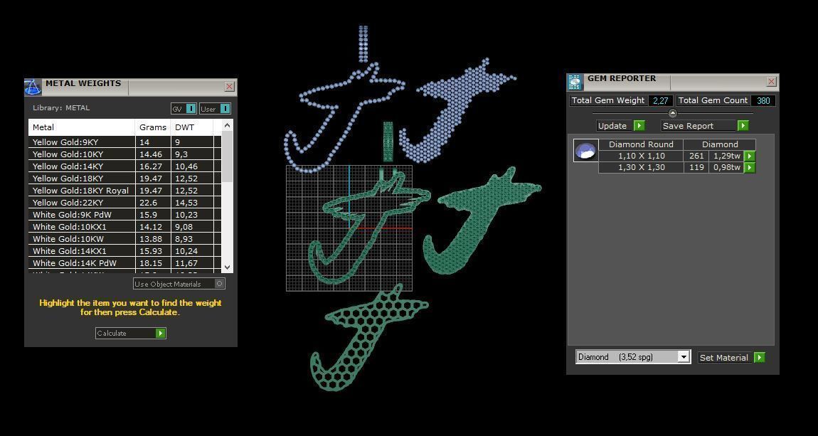 J PAVE LETTER FONT 2 Options 3D print model_6