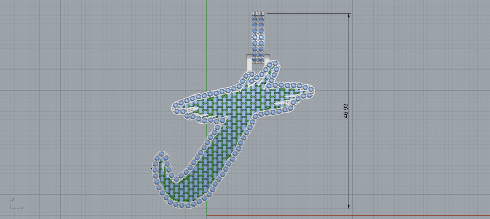 J PAVE LETTER FONT 2 Options 3D print model_2