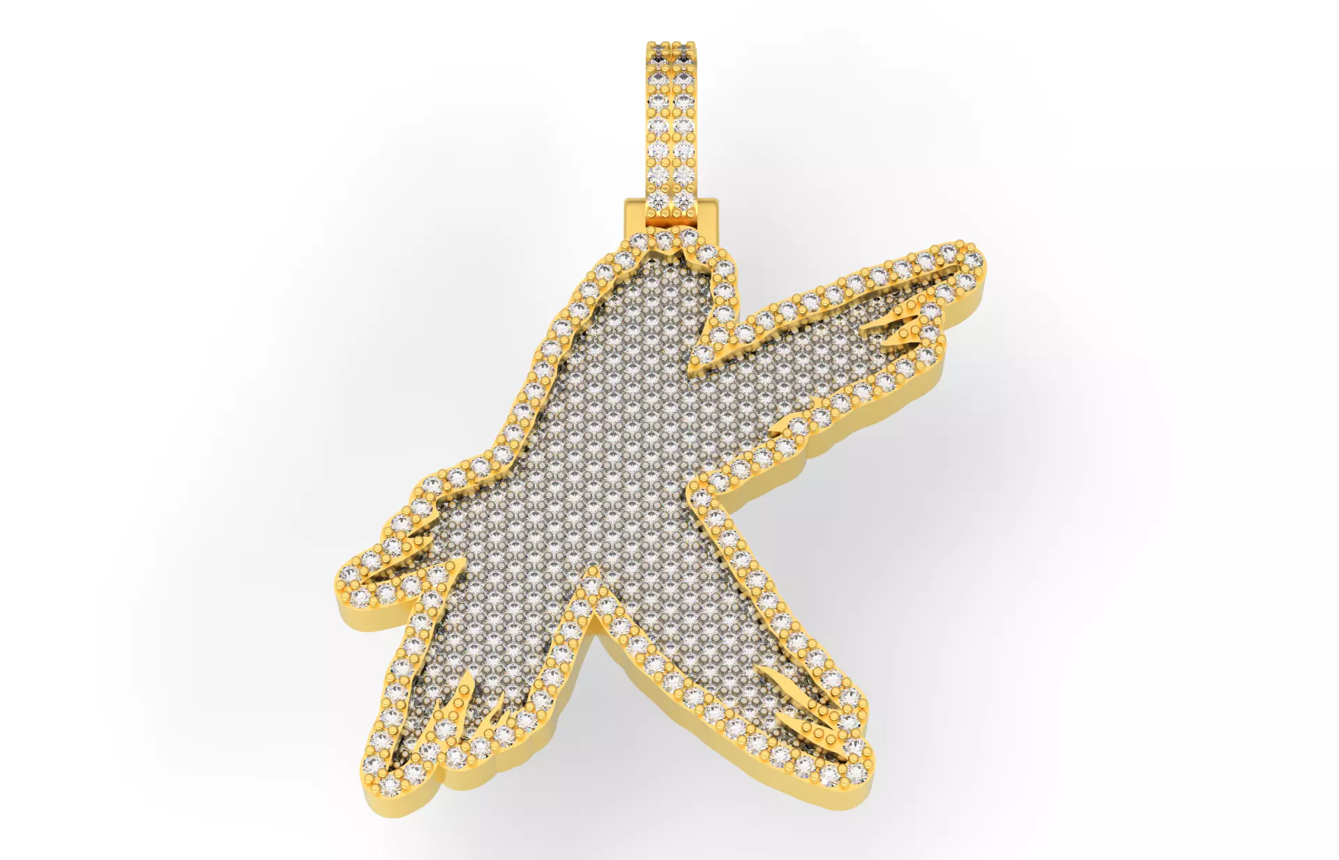 K PAVE LETTER FONT 2 Options 3D print model_0