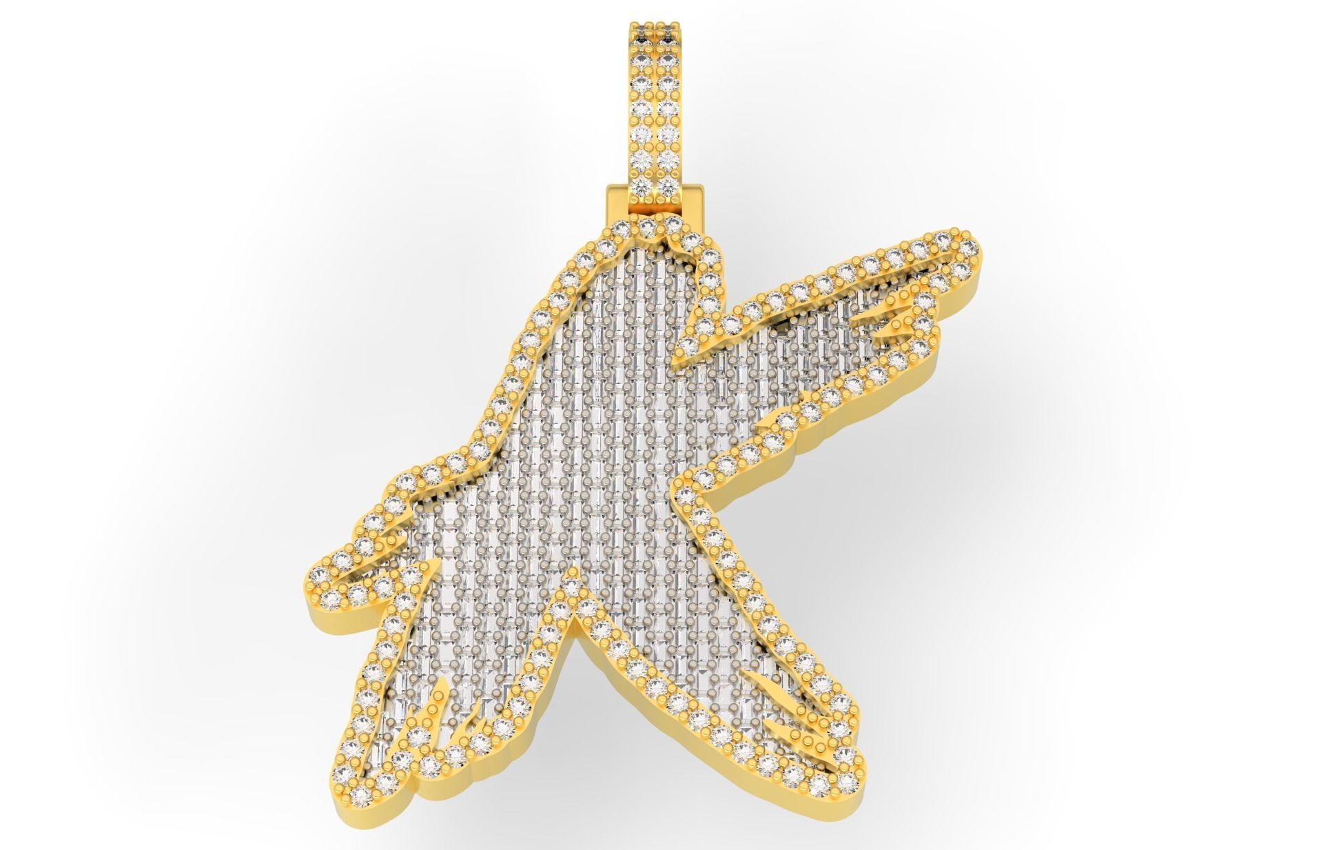 K PAVE LETTER FONT 2 Options 3D print model_1