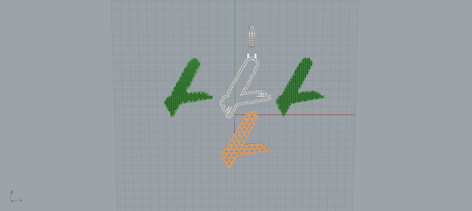 L PAVE LETTER FONT 2 Options 3D print model_13