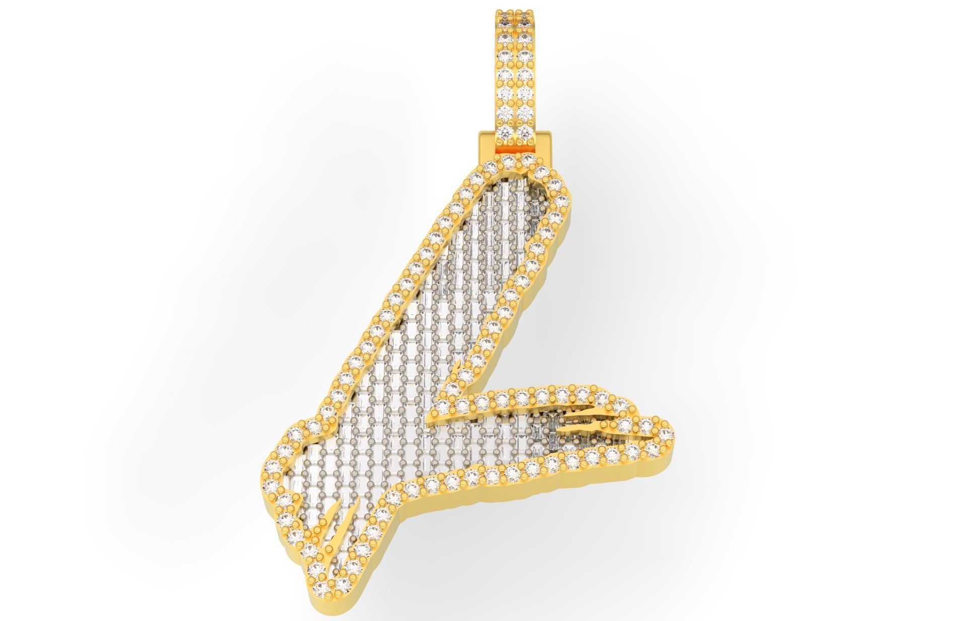 L PAVE LETTER FONT 2 Options 3D print model_1