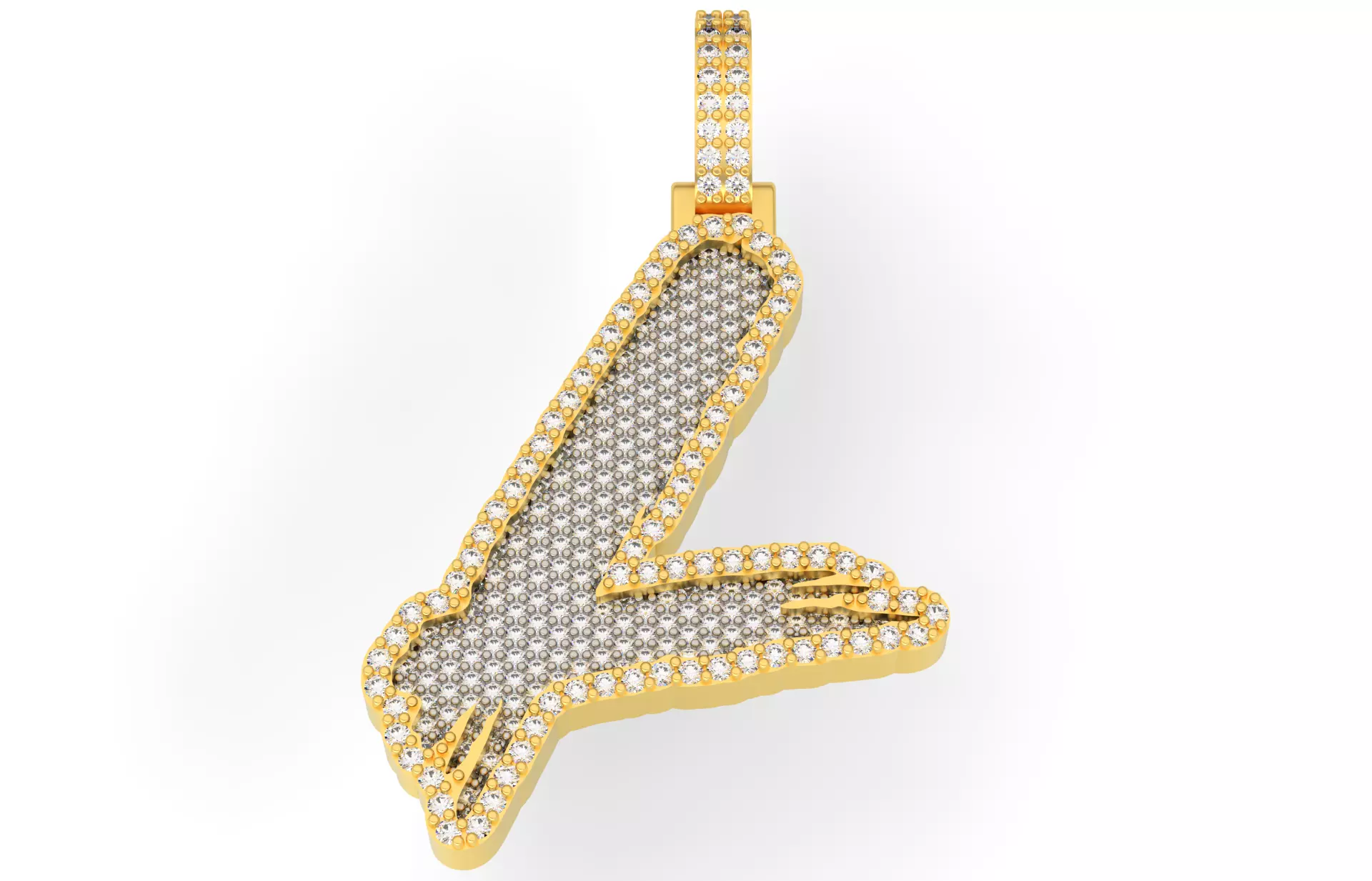 L PAVE LETTER FONT 2 Options 3D print model_0