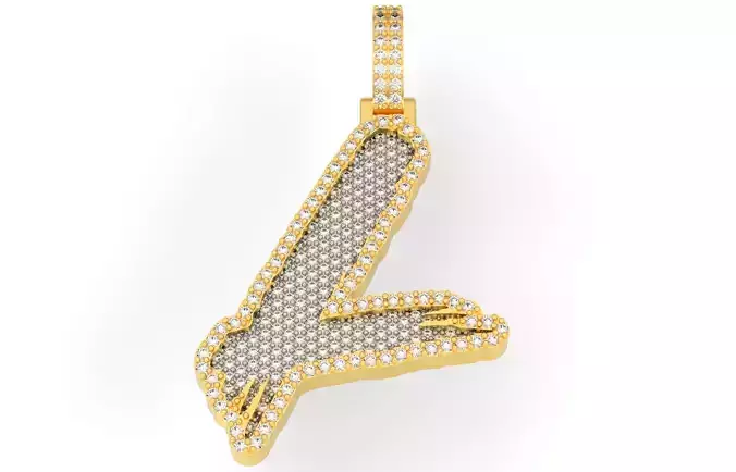 L PAVE LETTER FONT 2 Options 3D print model