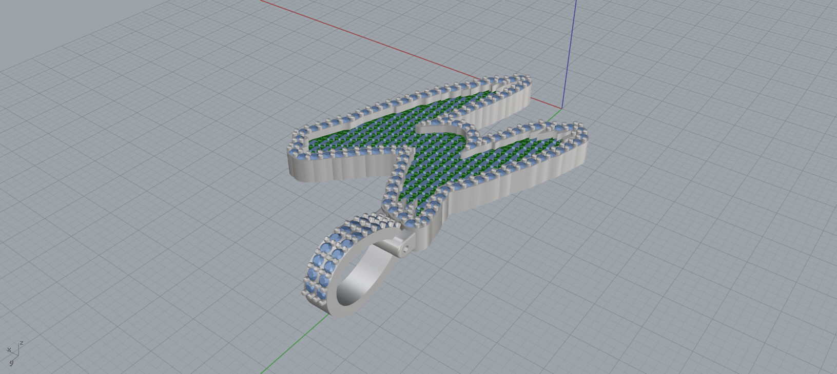 M PAVE LETTER FONT 2 Options 3D print model_11