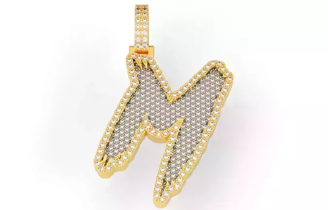 M PAVE LETTER FONT 2 Options 3D print model
