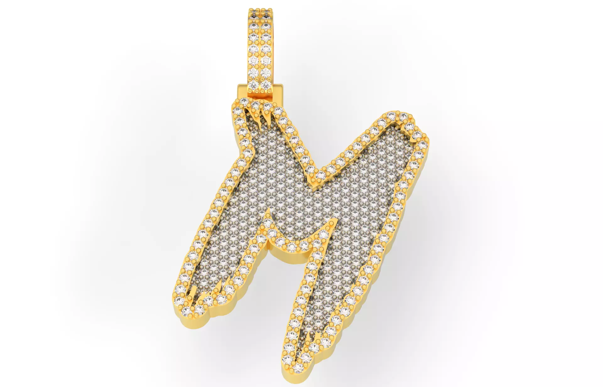 M PAVE LETTER FONT 2 Options 3D print model_0