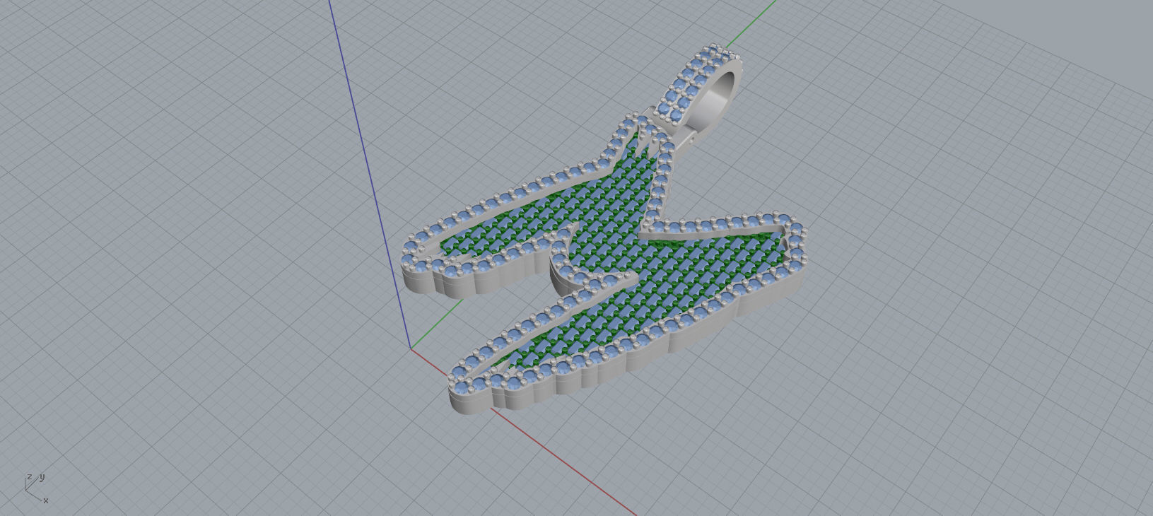 M PAVE LETTER FONT 2 Options 3D print model_8