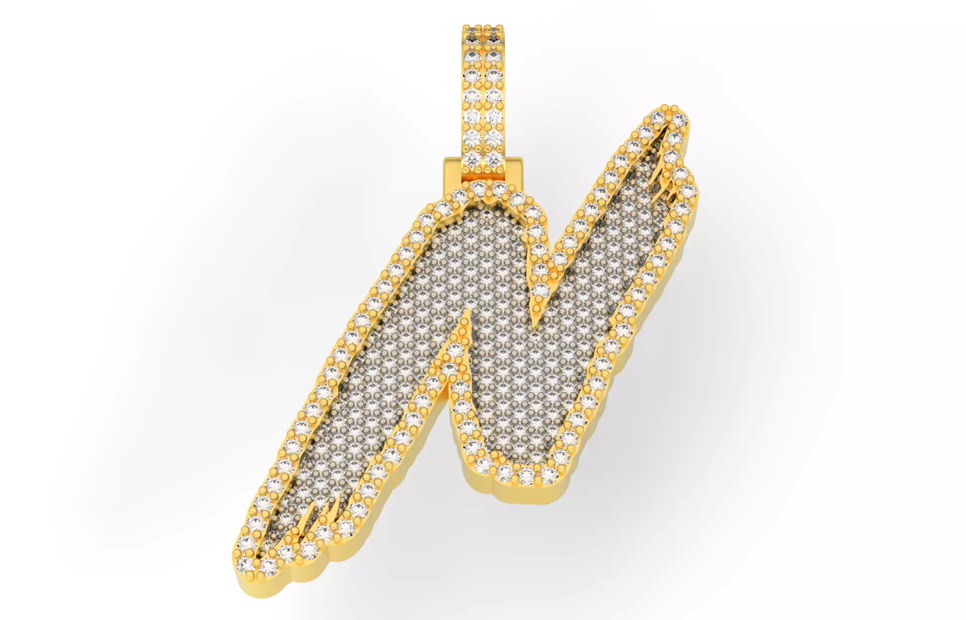 N PAVE LETTER FONT 2 Options 3D print model_0