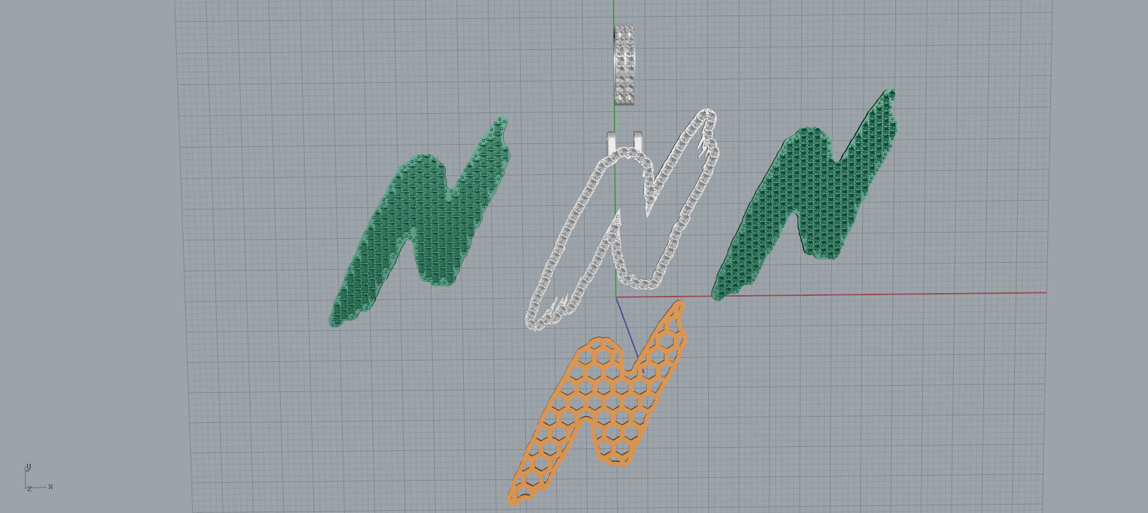 N PAVE LETTER FONT 2 Options 3D print model_12