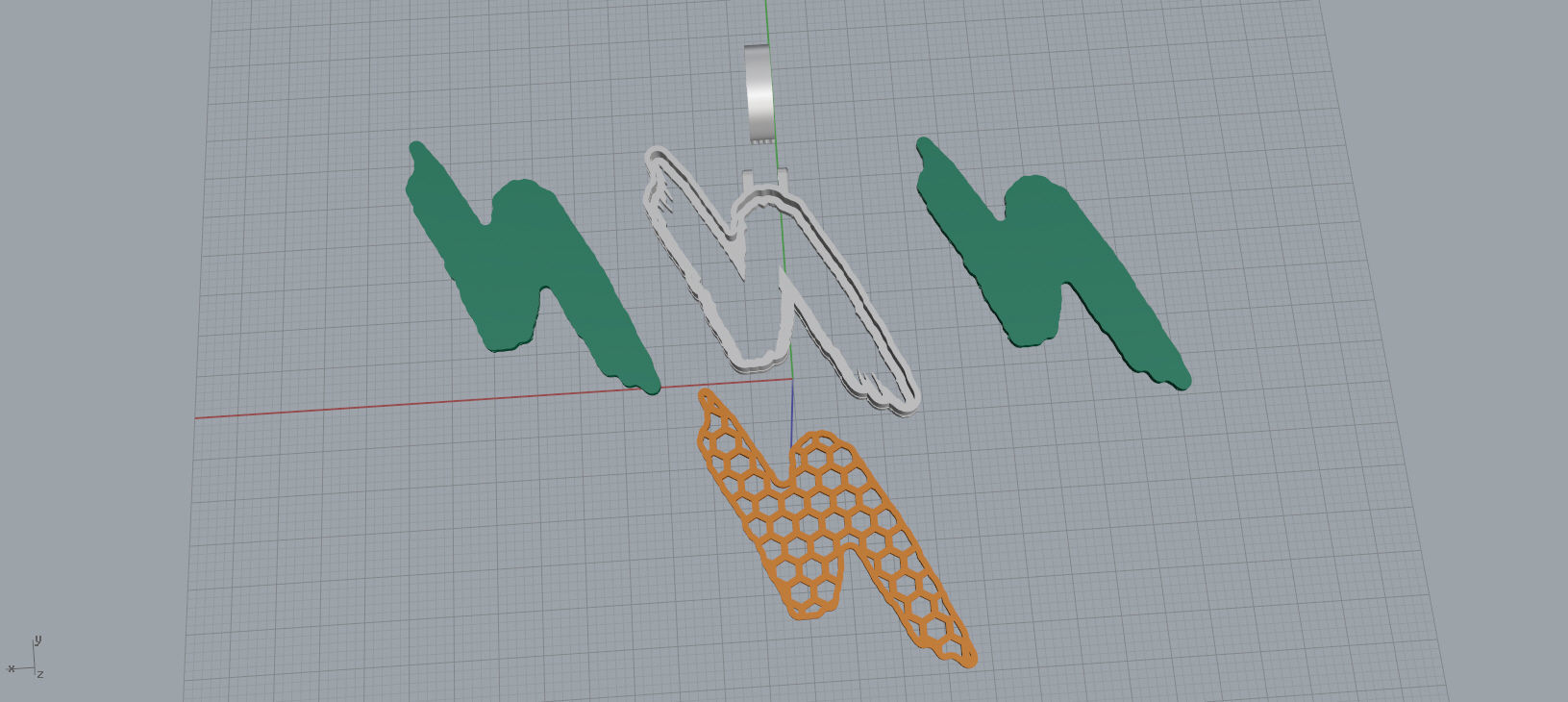 N PAVE LETTER FONT 2 Options 3D print model_13