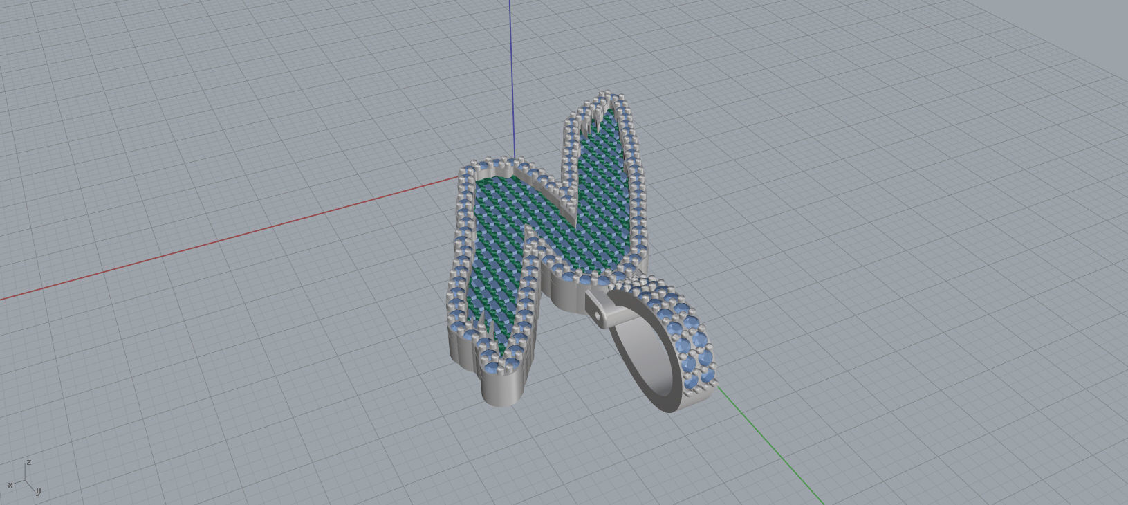N PAVE LETTER FONT 2 Options 3D print model_9