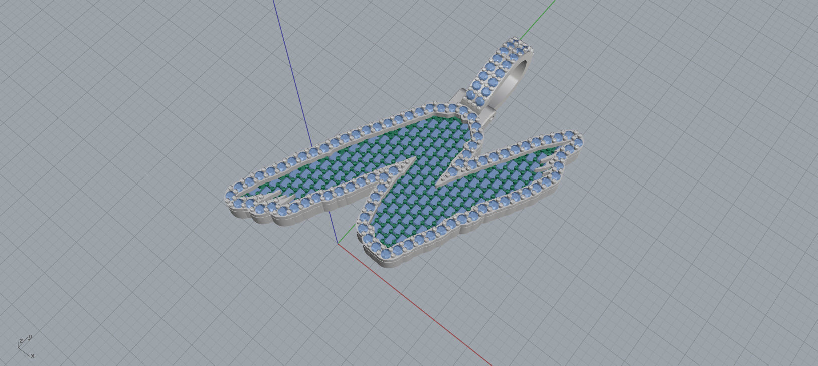 N PAVE LETTER FONT 2 Options 3D print model_7