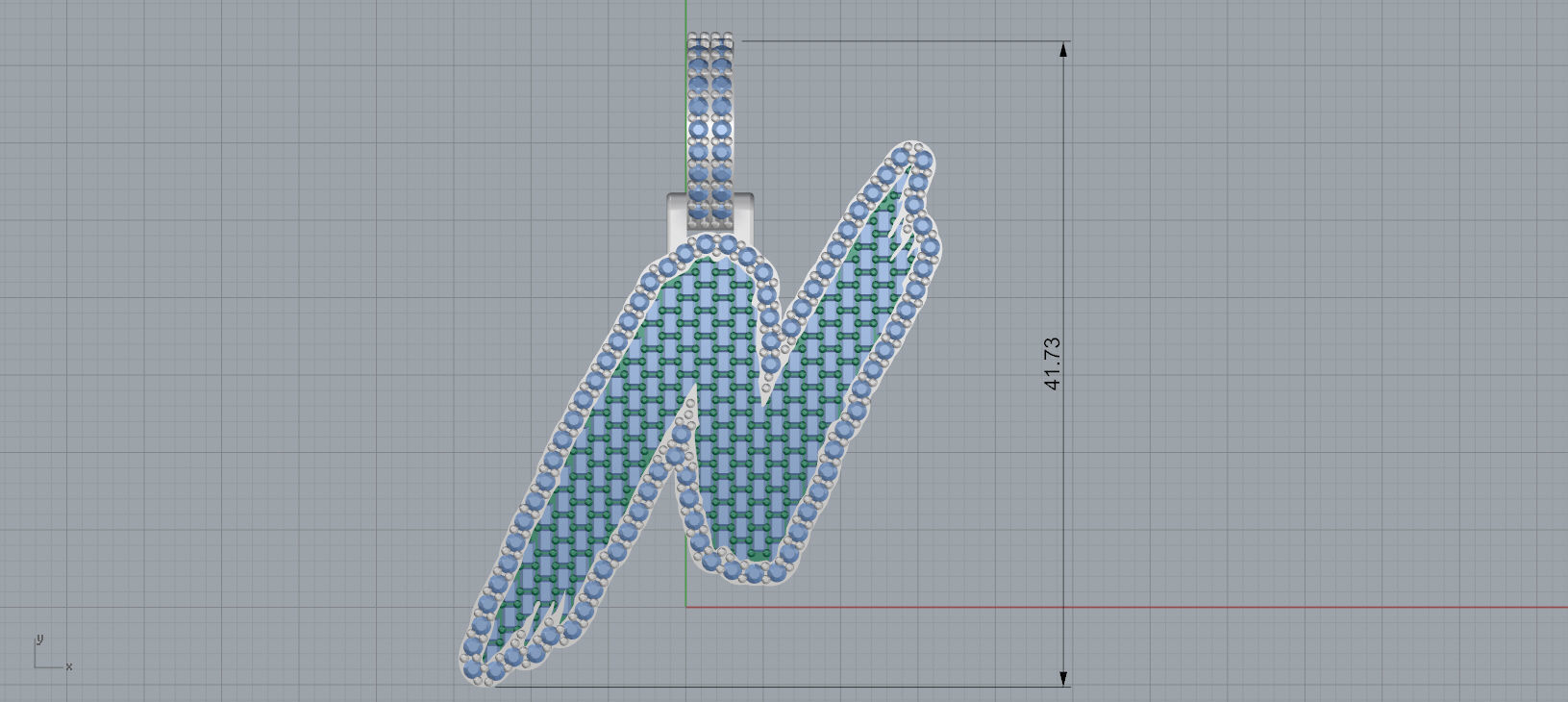 N PAVE LETTER FONT 2 Options 3D print model_2