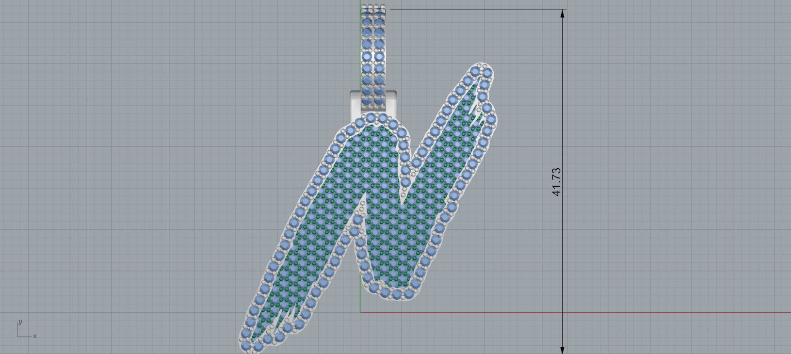 N PAVE LETTER FONT 2 Options 3D print model_6