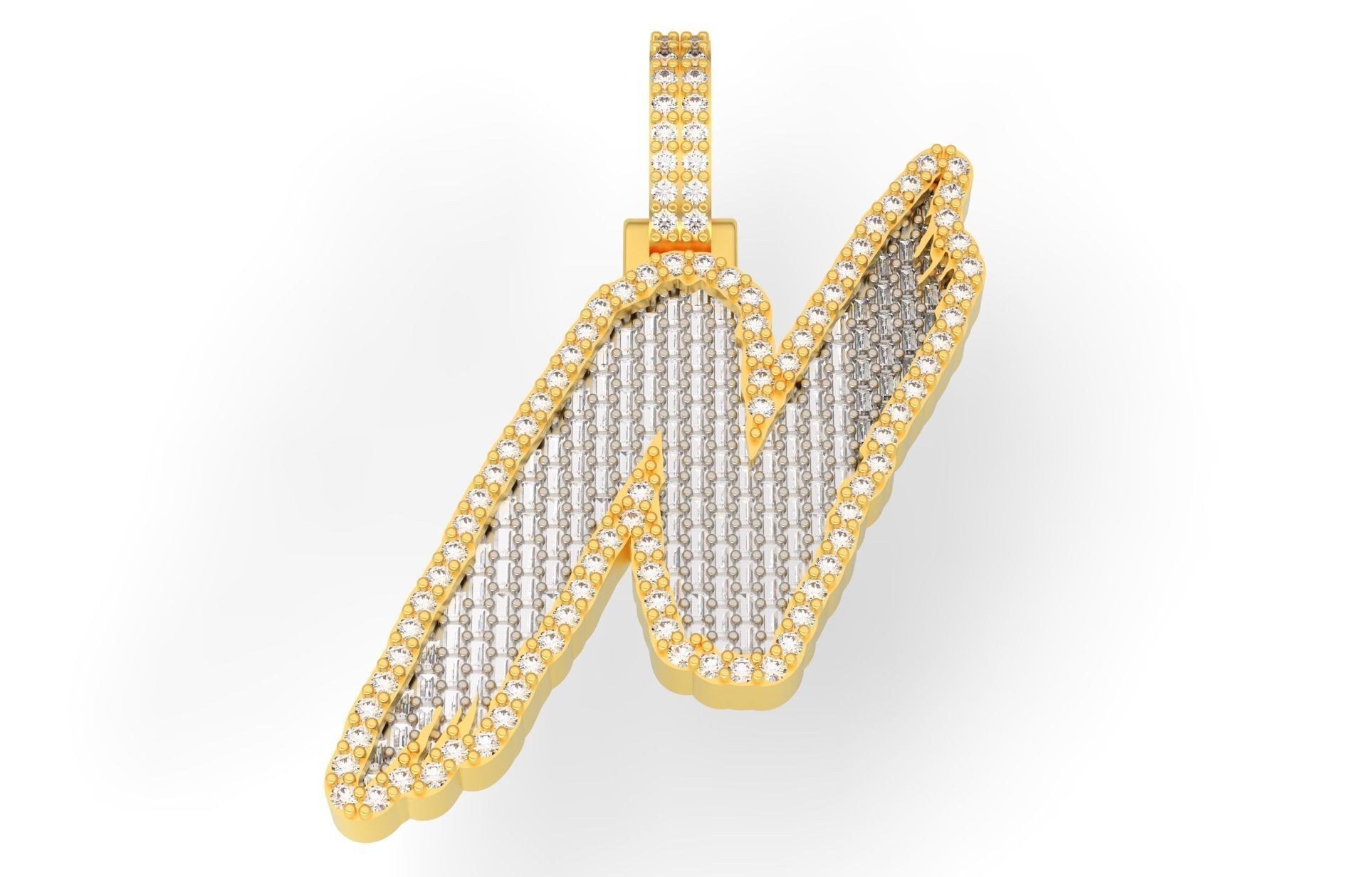 N PAVE LETTER FONT 2 Options 3D print model_1