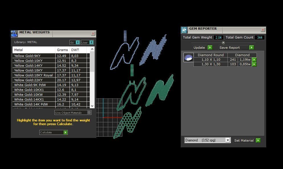 N PAVE LETTER FONT 2 Options 3D print model_14