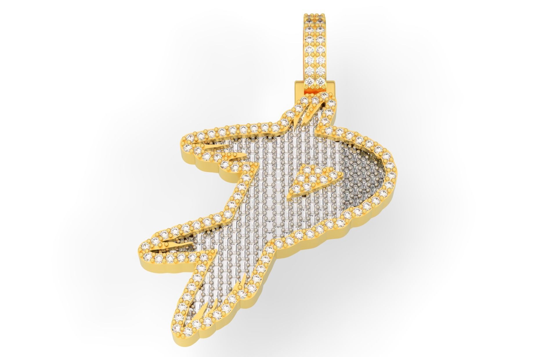 P PAVE LETTER FONT 2 Options 3D print model_1