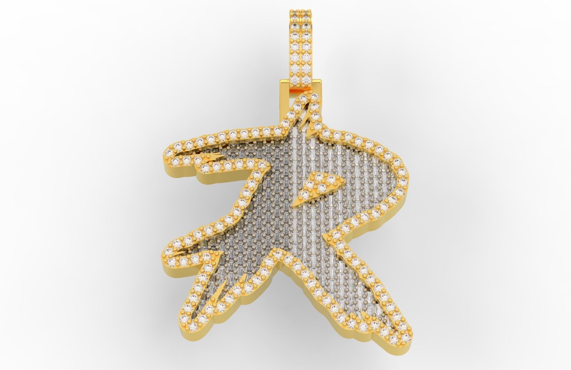 R PAVE LETTER FONT 2 Options 3D print model_1