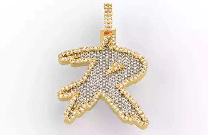 R PAVE LETTER FONT 2 Options 3D print model