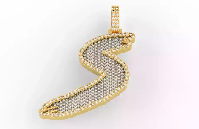 S PAVE LETTER FONT 2 Options 3D print model