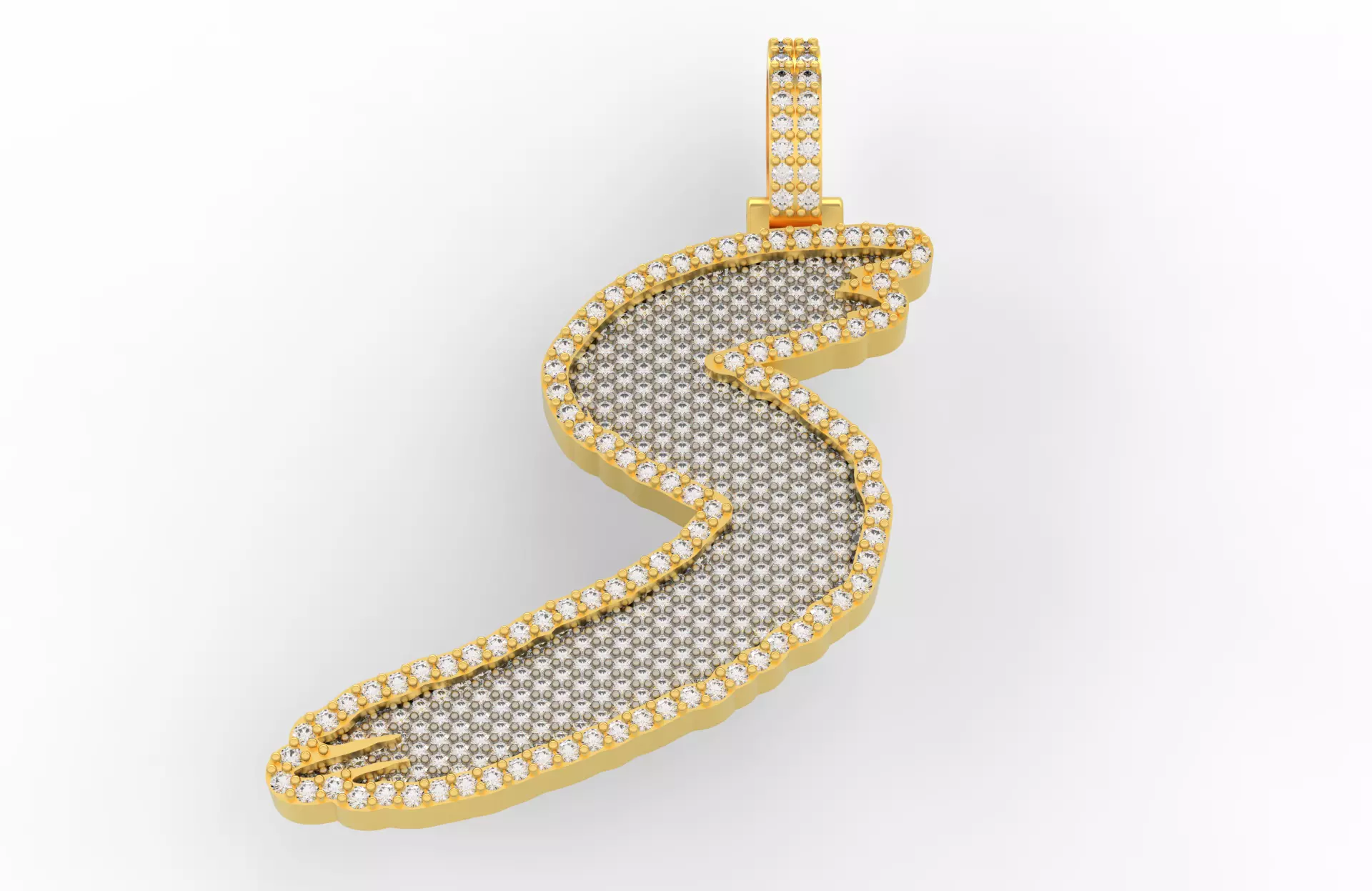 S PAVE LETTER FONT 2 Options 3D print model_0