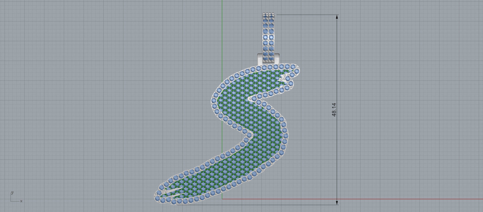 S PAVE LETTER FONT 2 Options 3D print model_6