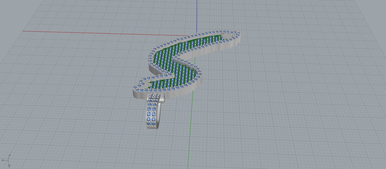 S PAVE LETTER FONT 2 Options 3D print model_9