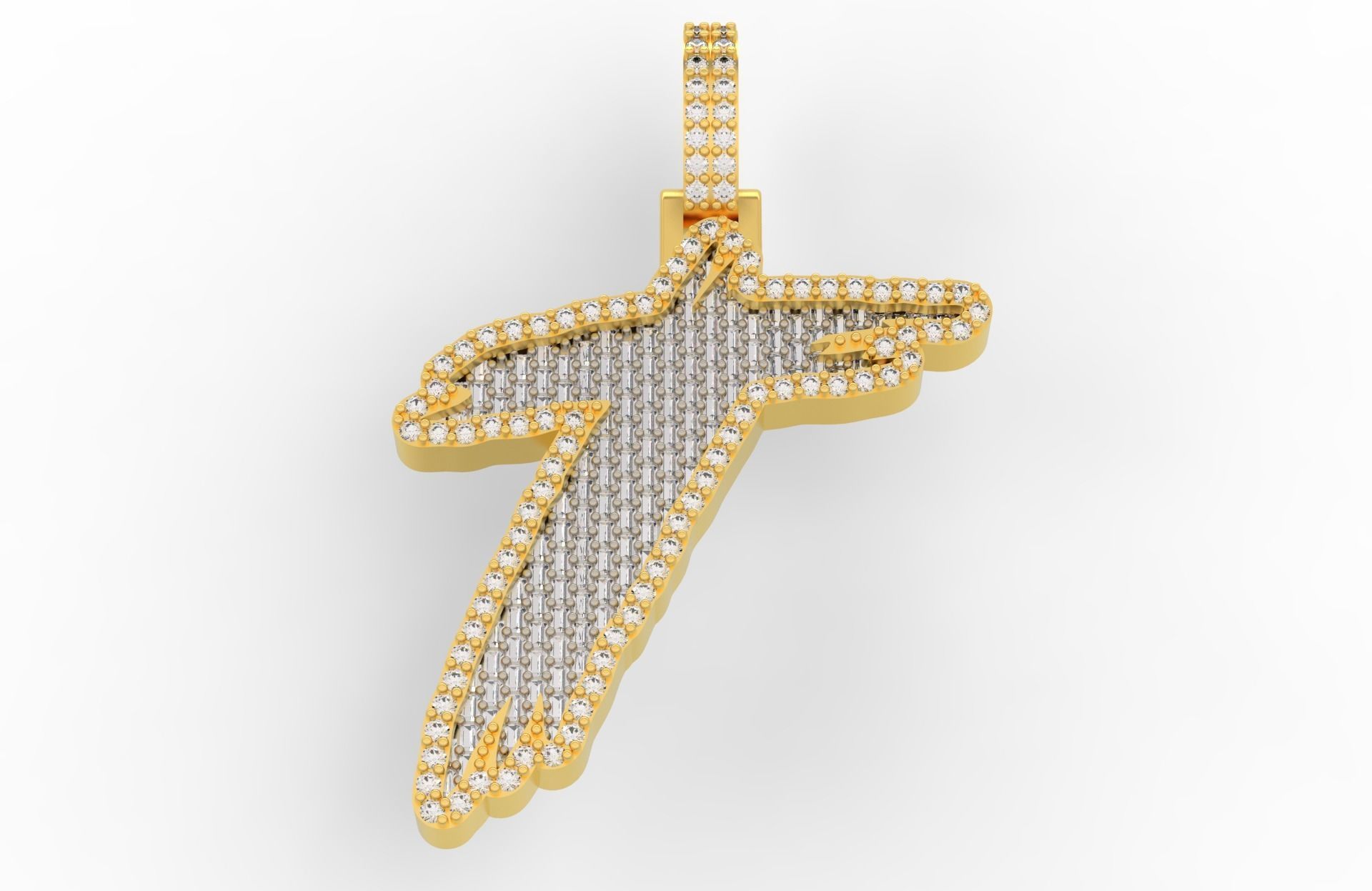 T PAVE LETTER FONT 2 Options 3D print model_1