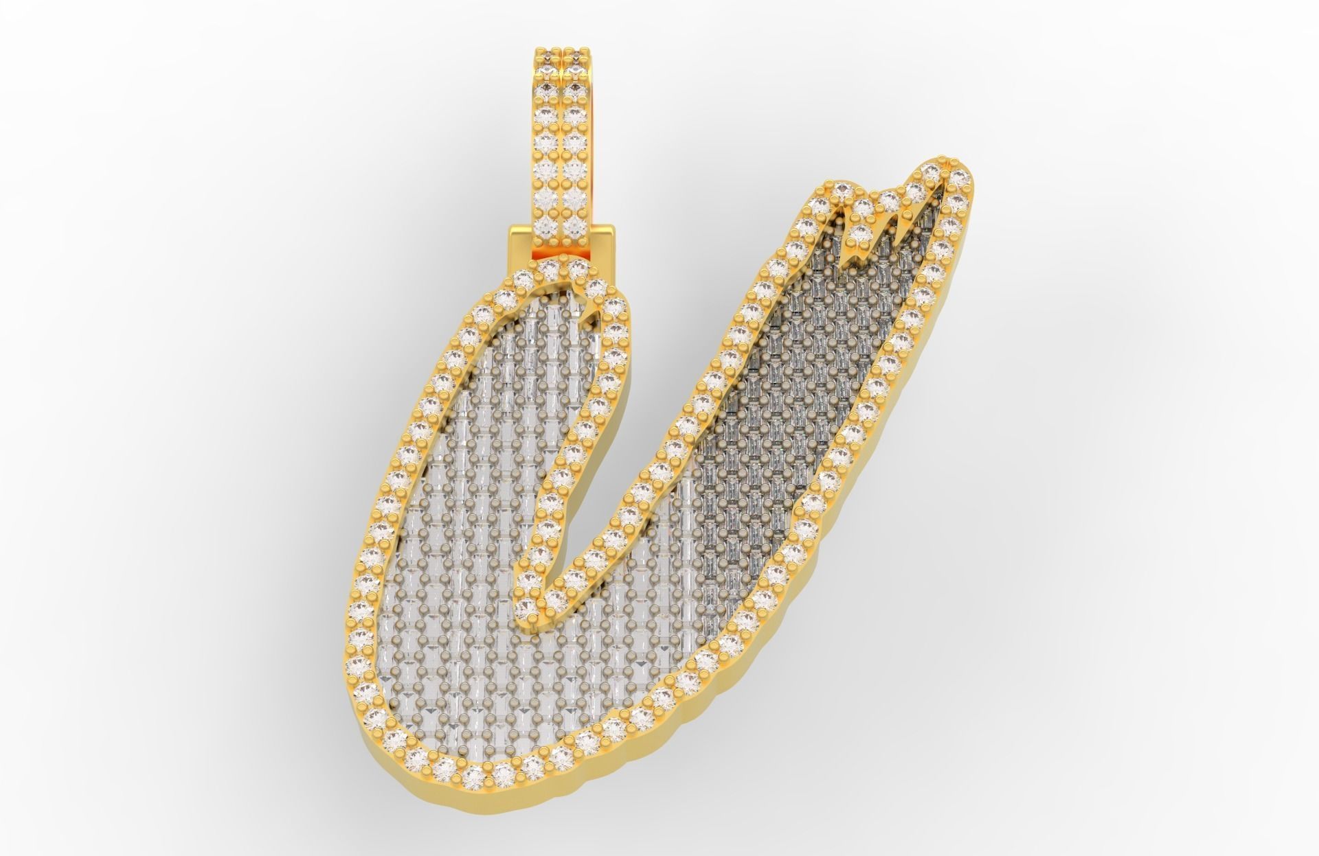 U PAVE LETTER FONT 2 Options 3D print model_1