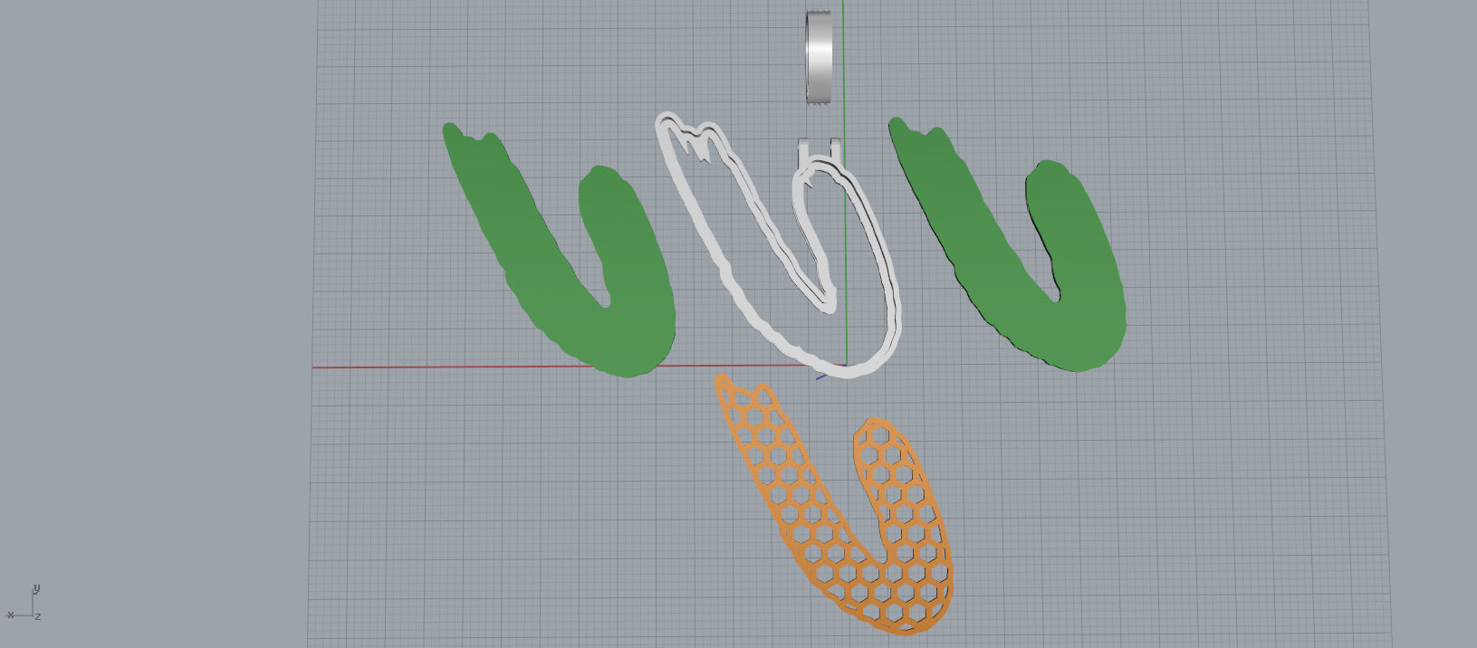 U PAVE LETTER FONT 2 Options 3D print model_13